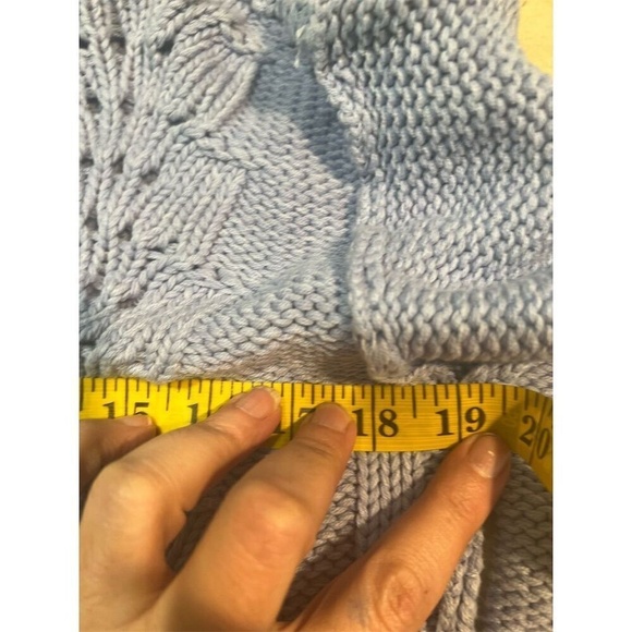 Free People Women's XS Blue Cable-Knit Pullover Sweater - Picture 8 of 10